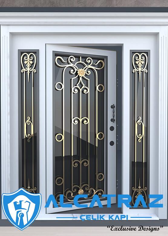 Beyaz Villa Giriş Kapısı Özel Tasarım Bodrum AVK-048
