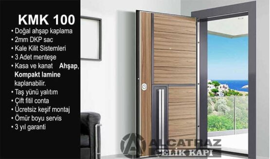 ABK-100 Ahşap Kaplama Apartman Bina Giriş Kapısı